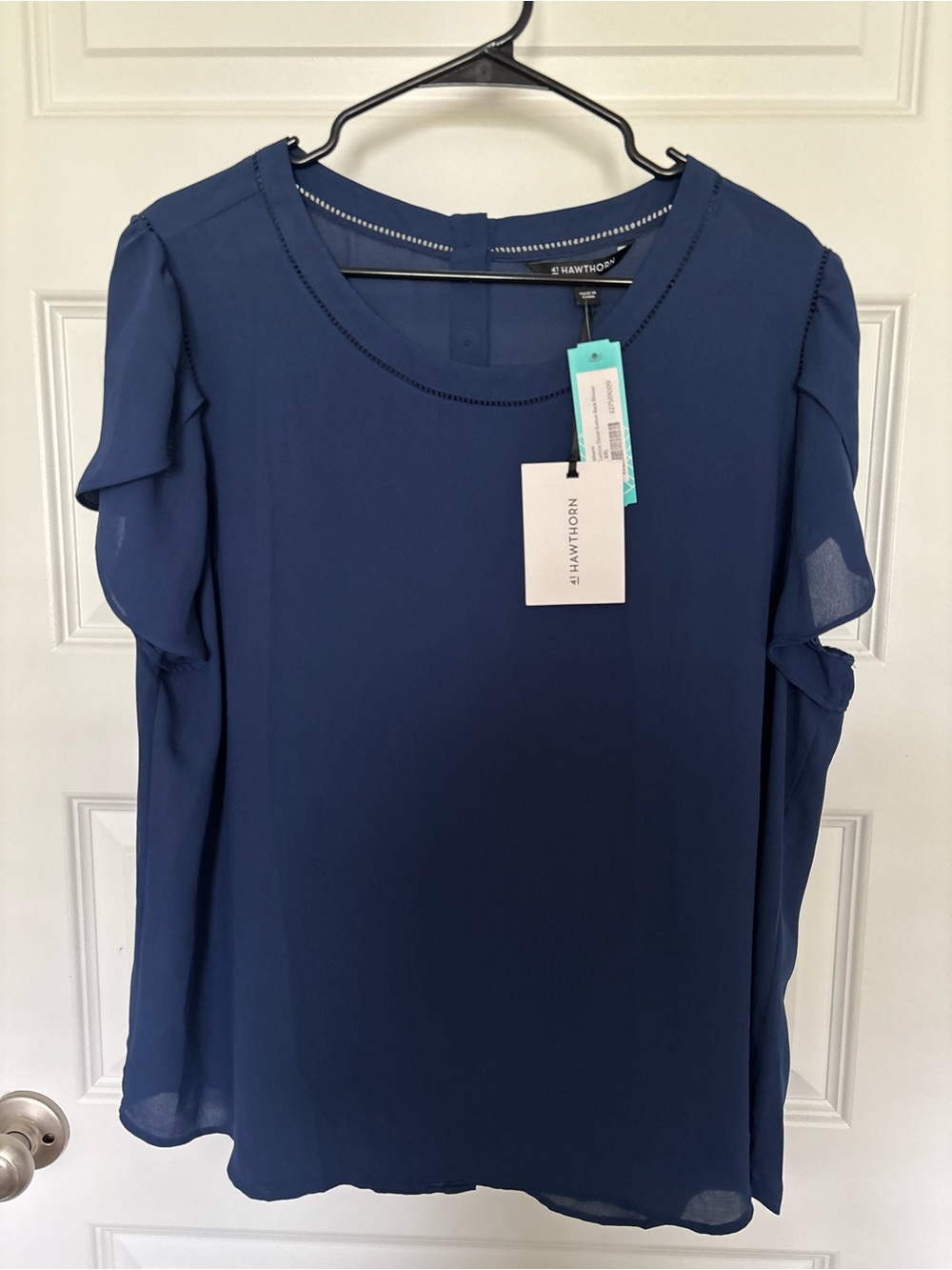 41 Hawthorn Navy Petal Sleeved Blouse